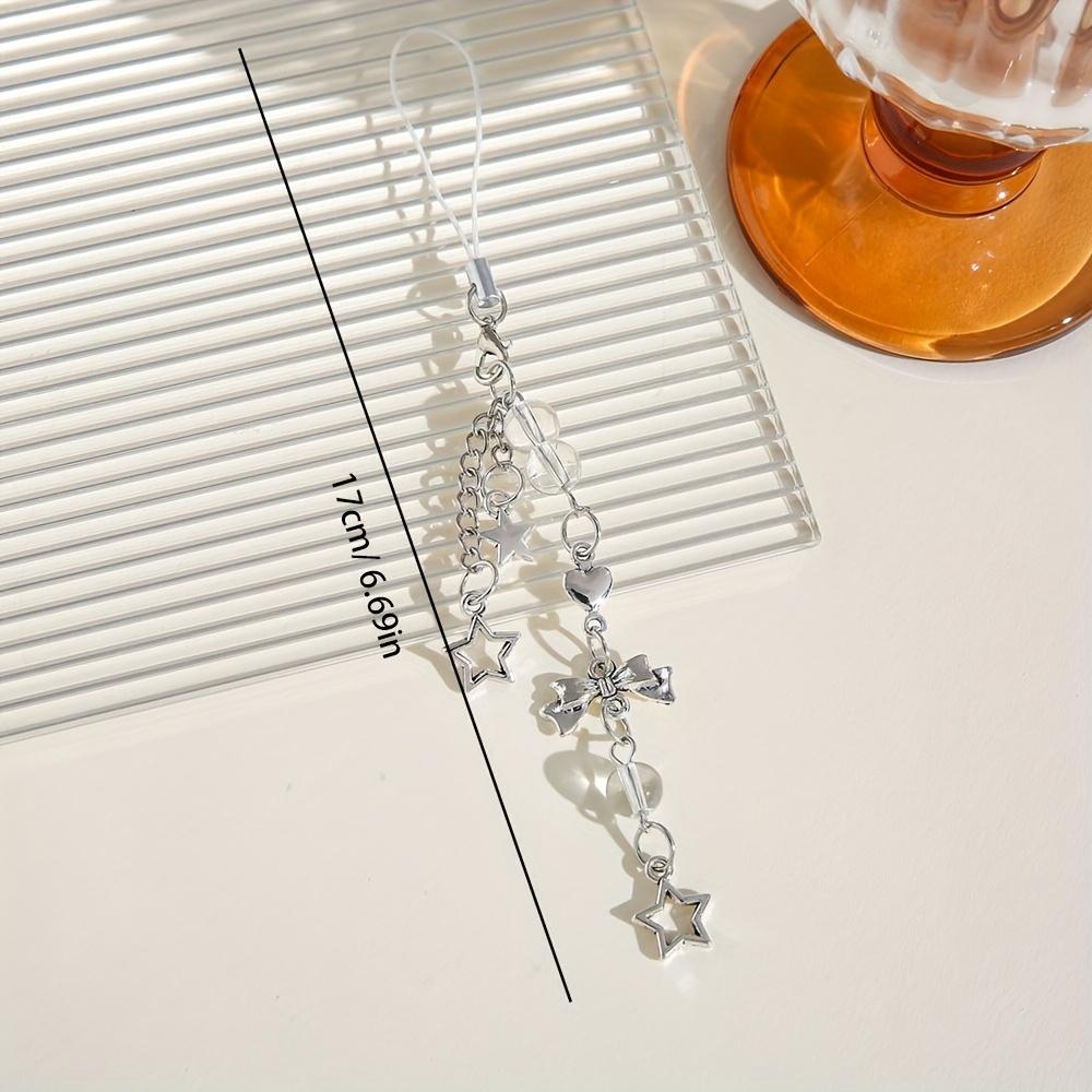 1Pc Y2K Keychain Star Silver Color Charm Pendant for Bag Phone Strap Women Girl Cellphone Lanyard Keyring Camera Strap Jewelry