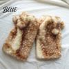 Winter Hat with Collar Millinery Deer Pattern Warm Gloves Dimensional Details Thickened Plush Leg Cuffs