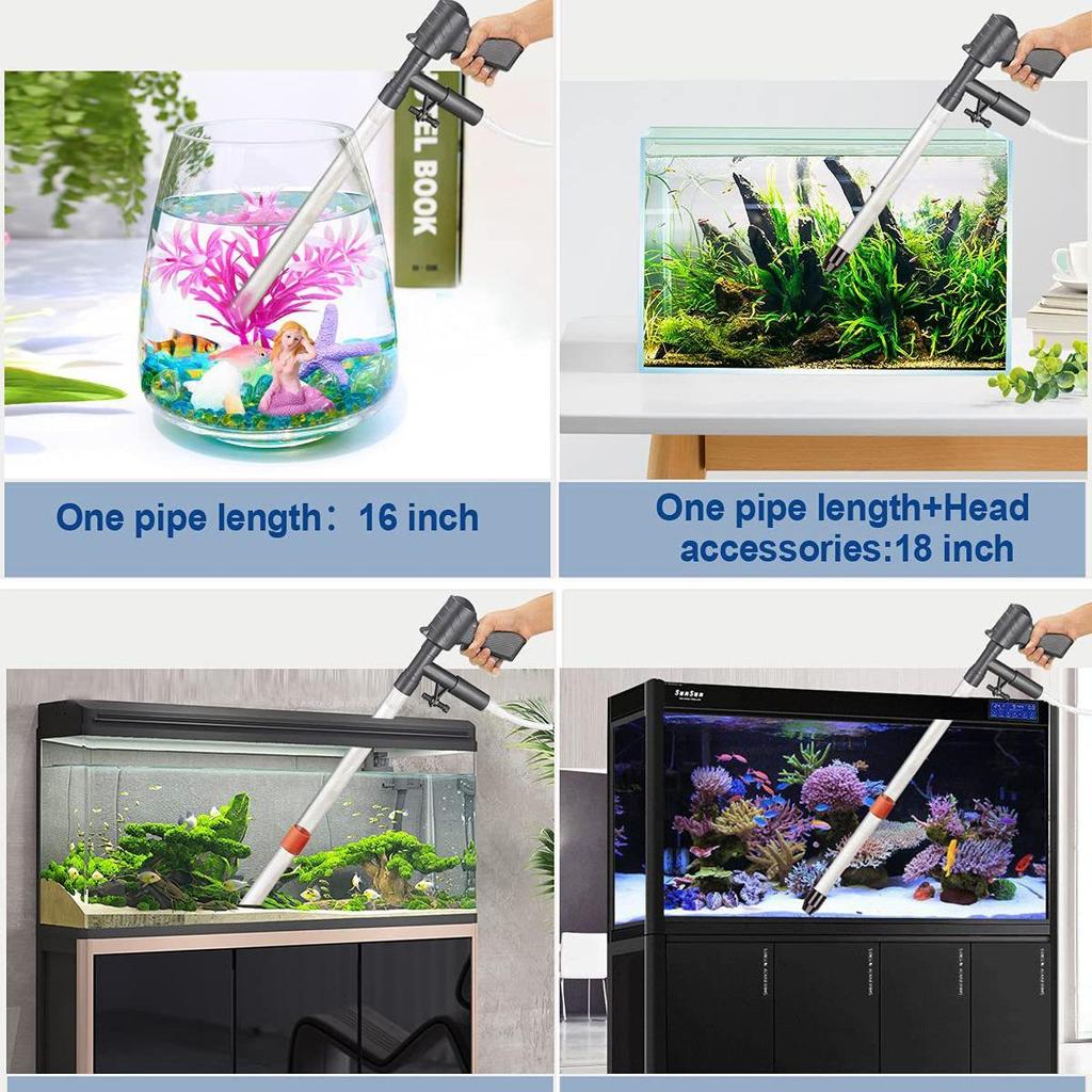 Pneumatic Aquarium Sand Washer & Water Changer with Thermometer