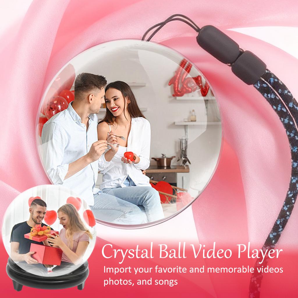 Video Crystal Ball Memory Sphere Art Glass Ball Lamp Spherical 3D Memory Orb Videos Player Christmas Valentine's Day Gifts
