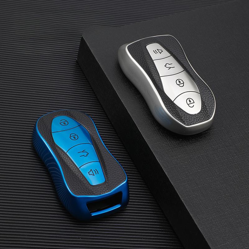 Car  Key Case Cover for Geely New Emgrand GS X6 SUV EC7 Car Leather TPU Key Bag Buckle