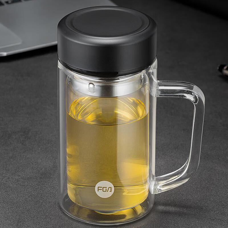 FUGUANG Double-Layer Glass Office Tea Cup with Filter