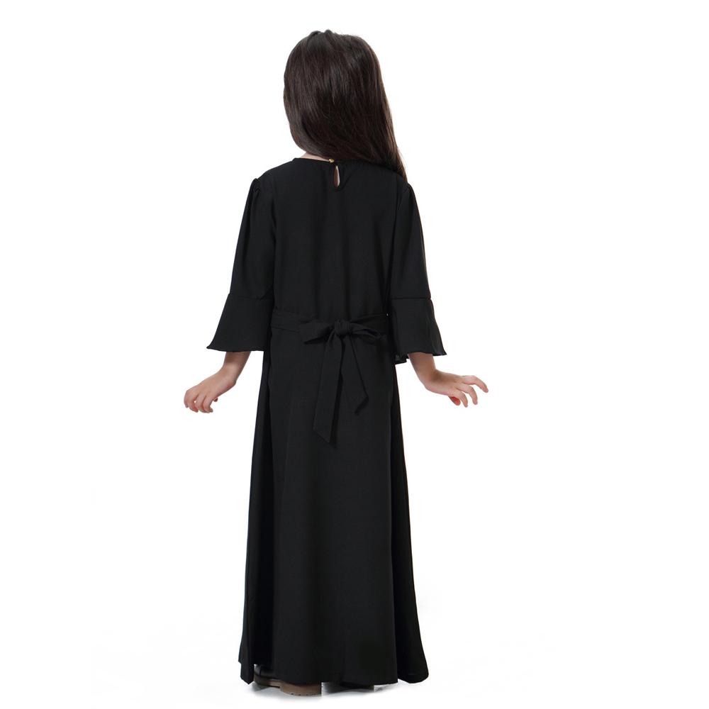 Muslim Kids Girls Prayer Dress Hijab Abaya Robe Arab Dubai Children Ramadan Kaftan Headscarf Islamic Eid Party Gown Jilbab