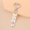 Cute Alloy Love Heart Keychain Women Girls Pearl Bowknot Key Ring Pendants Handbag Decor DIY Handmade Key Chain Gifts