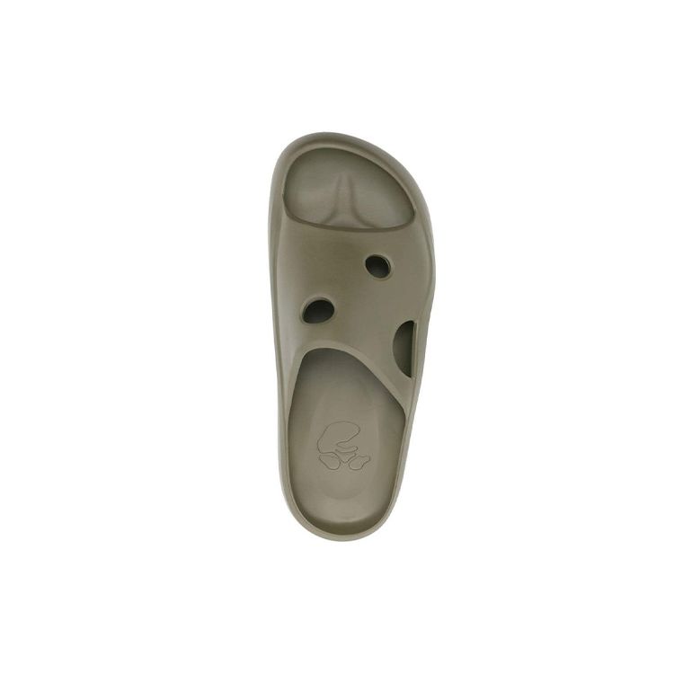 Off-White Rubber Hollow Slip-On Thick Sole Fashion Sandals Men Sandals Green OMIC014S23MAT0015656