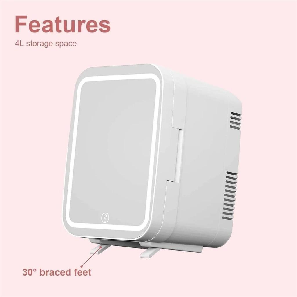 4L AC/DC Heating And Cooling Refrigerator Beauty Makeup Skincare Refrigerator Multifunctional Car Mini Mirror Fridge