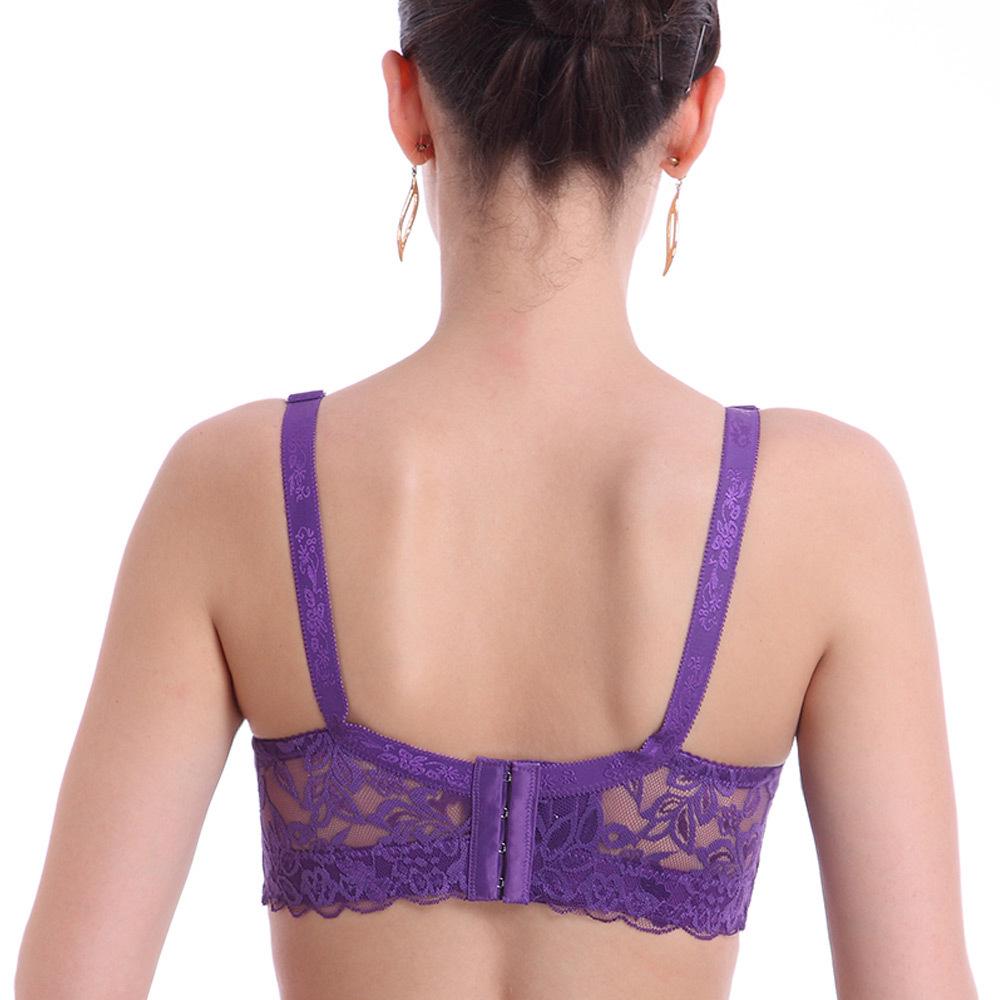 Plus Size Wireless Push-Up Lace Bra - Comfortable Support for Women