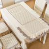 European Ins Style Quilted Dining Chair Dustproof Mat Universal Lace Chair Cover Non Slip and Easy To Clean Dining Chair Mats for Home Restaurants