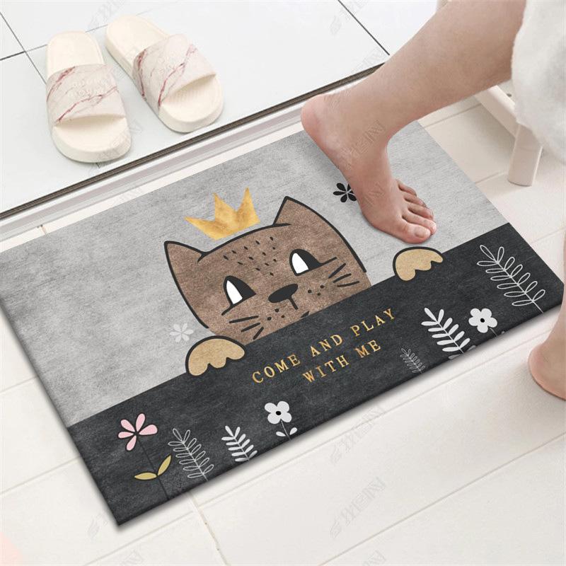 Toiletten-Türvorleger Badezimmer-Bodenmatte Cartoon-Eingangsmatte Heim-Schlafzimmer-Teppichmatte Pflegeleicht