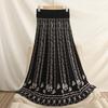 Retro Jacquard Knitted Half Skirt for Women Autumn/Winter Mid Length Skirt