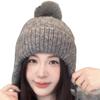 Süße und niedliche warme Wollmütze für den Winter Koreanische Damen Plus Samt Lei Feng Mütze Plus Samt Winddicht Ohrschutz Strickmütze