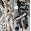 Elegant Women Fashion Summer A Line Stripe Midi Dress In Plus Size For The Stylish You