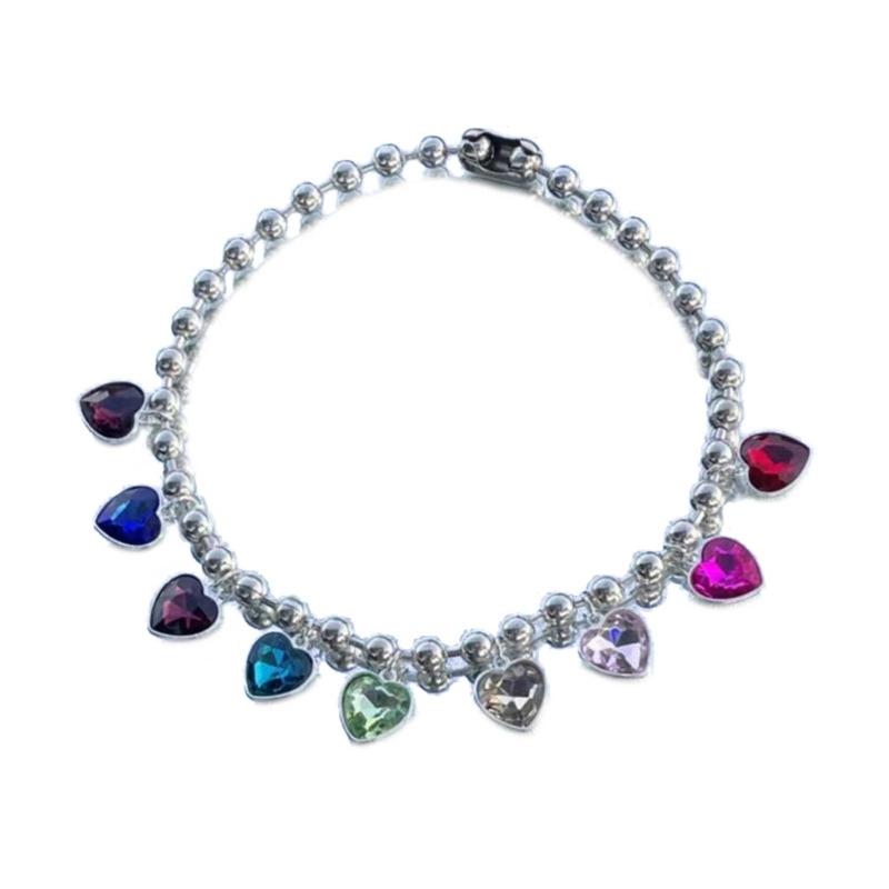 

Colorful Heart Bead Pendant Necklace Fashion Heart Bead Chain Choker Necklace Women Girl Birthday Valentines Day Gift 1