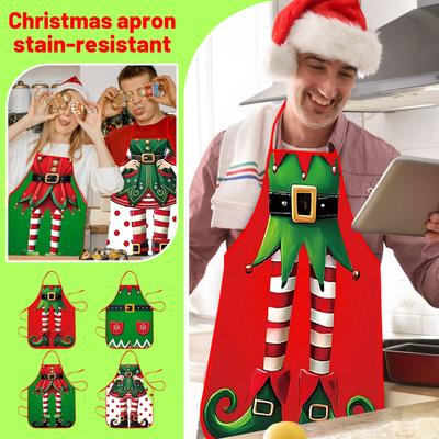 Christmas Aprons For Adults Thickened Apron Holiday Xmas Kitchen Apron Apron For Family Party Holiday
