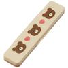 Skater Chopsticks and Spoon Combo Set, 18cm, Antibacterial, Bento Box, Adult Size, Silent Silicone Cushion, Made In Japan, Pompon's Bear CCS3SAAG-A