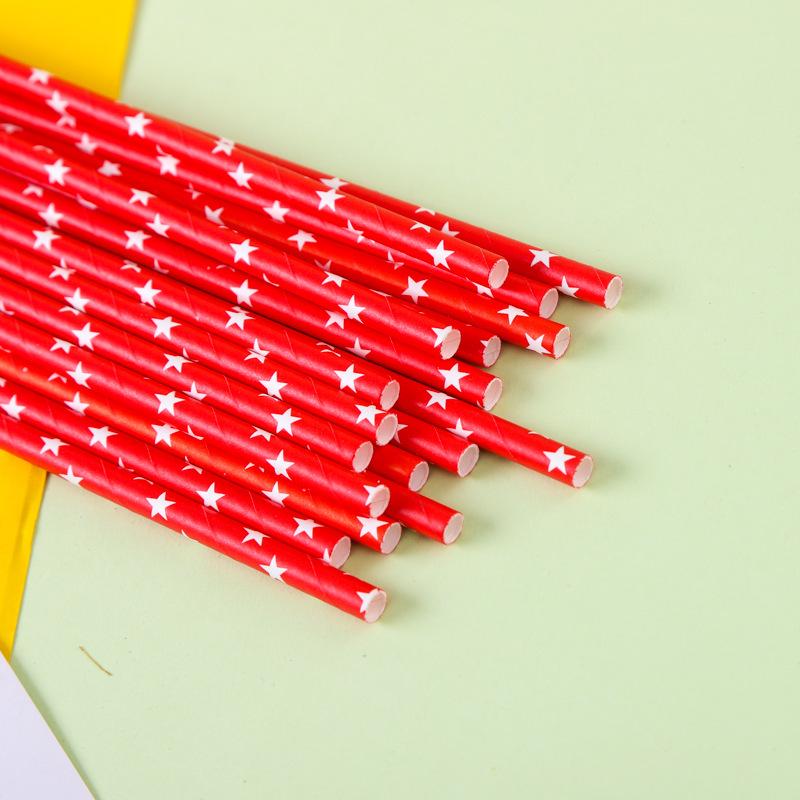 Individually Wrapped Biodegradable Striped Paper Straws