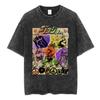 Jolyne Cujoh Stone Ocean Vintage Washed T Shirt Anime Jojo Bizarre Adventure T-shirts Casual Cotton Short Sleeve T Shirts Unisex