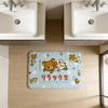 Kawaii Rilakkuma Bear Floor Mat INS Style Soft Bedroom Floor House Laundry Room Mat Anti-skid Household Carpets