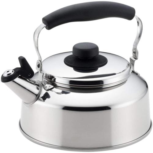 Yoshikawa SH8417 Wide-Mouth Whistling Kettle, 2.6L, Stainless Steel, Induction and Gas Compatible, Tsubame-Sanjo, Made in Japan