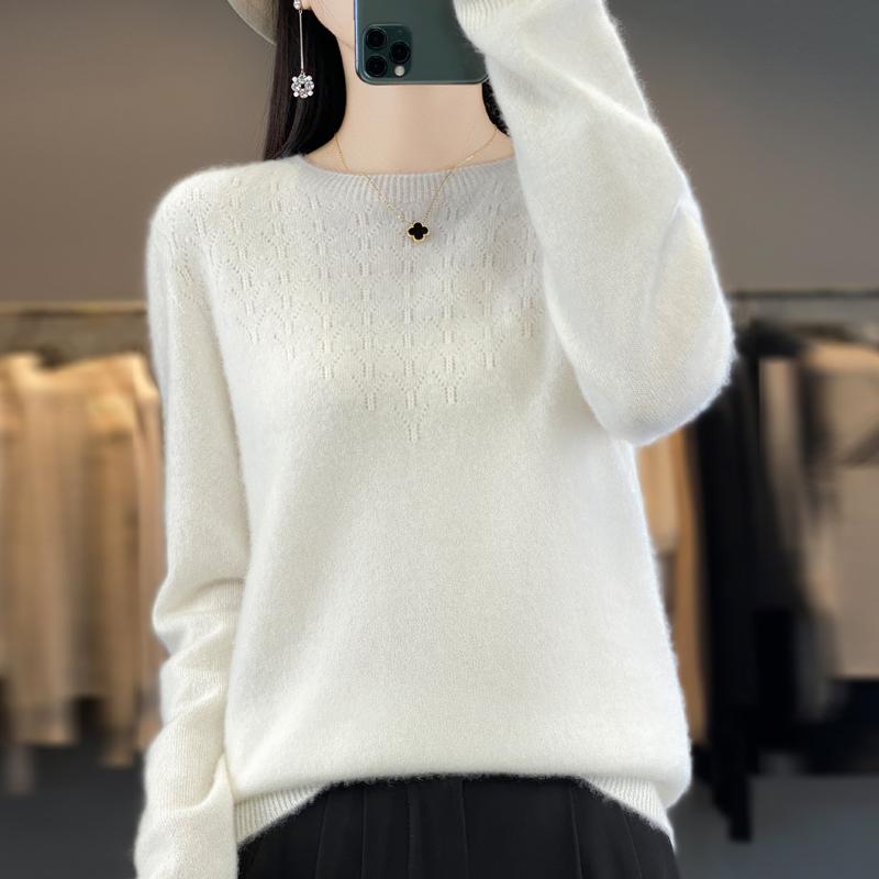 Women Sweater 100% Wool MODERN NEW SAGA O-neck Knit Pullover Thin Spring Autumn Jumpers Female Knit Tops
