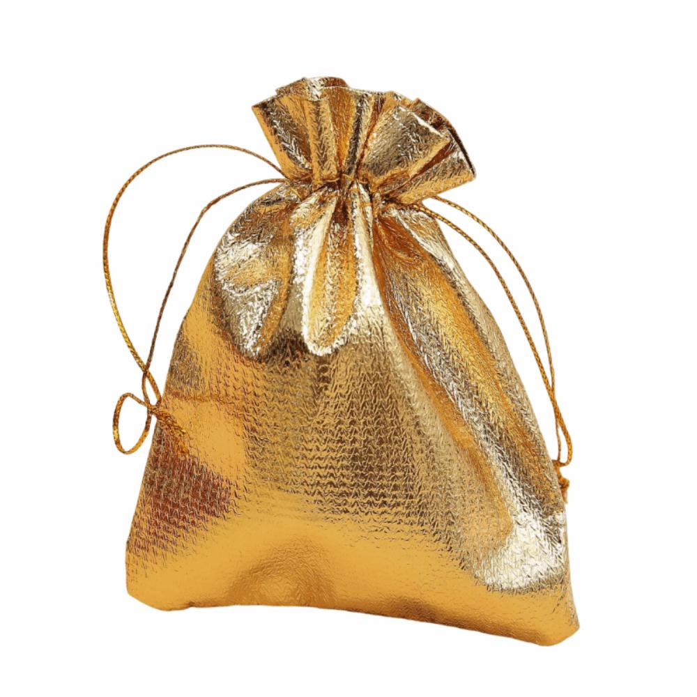 

20Pcs Adjustable Jewelry Packaging Bag Dustproof Reusable Candy Storage Pouches Portable Silver Gold Colors Gift Drawstring Bags 7x9cm золотой
