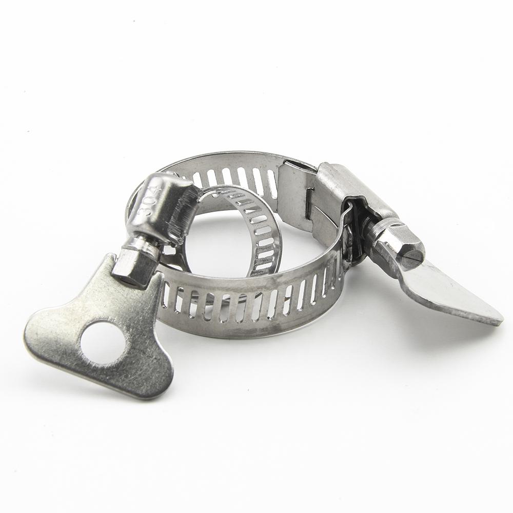 30pcs 13-19mm Worm Gear Hose Clips Stainless Steel Adjustable Handle Hose Clamps Fasteners For Faucet Water Pipes Pipeline Hardware