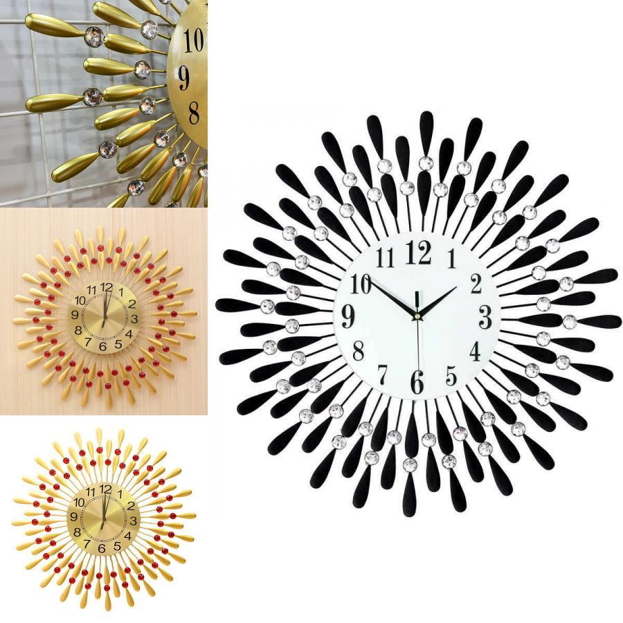 Modern Iron Art Wall Clock With Silent Sweep Movement For Living Room Decor
