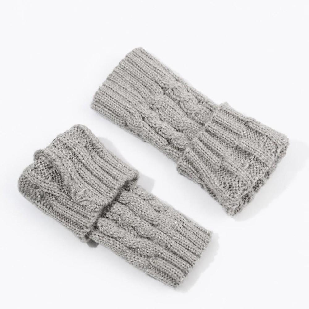 Thick Warm Fingerless Gloves Twist Long Knitted Gloves Winter Fingerless  Mittens