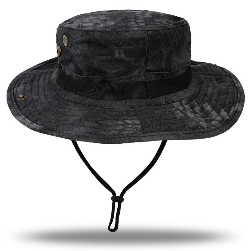 Outdoor Wide Brim Bucket Hat for Fishermen Summer Camouflage Sun Protection for Hiking and Fishing