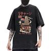 European Size Heavyweight Washed Men'S Vintage Graphic T-Shirt Streetwear Tee All Season Casual Shirt for Everyday Formal Outfits Urban Style