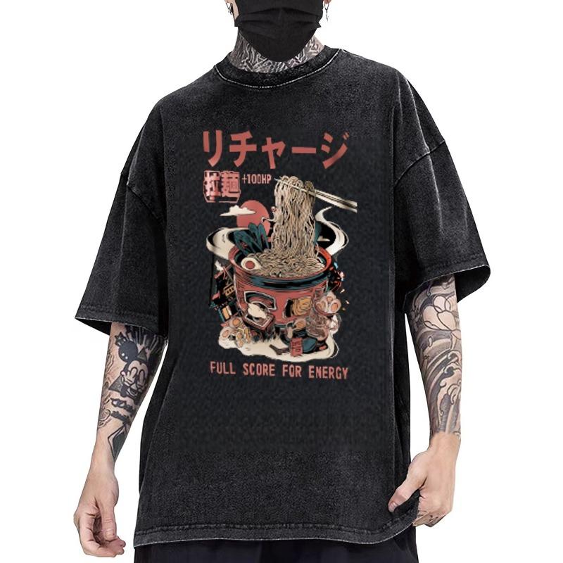 

European Size Heavyweight washed Men S Vintage Graphic T-Shirt Streetwear Tee All Season Casual Shirt for Everyday Formal Outfits Urban Style S чёрный