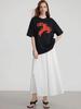 Si Yuan Women's Zodiac Horse Print Loose Fit T-Shirt - Simple Line Drawing, Short Sleeve, Round Neck, 2026 Edition