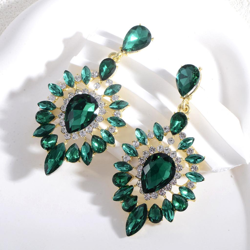 Geometric Elliptical Water Drop Earrings For Women With Rhinestone Dangle Jewelry Fashion Accessories