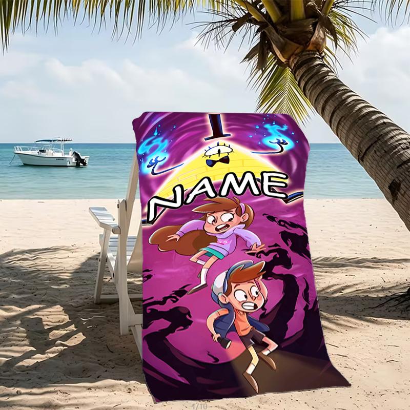 Customizable personalized beach towels Gravity Falls themed designs.Suitable for the beach, yoga, sports;ideal as beach accessories