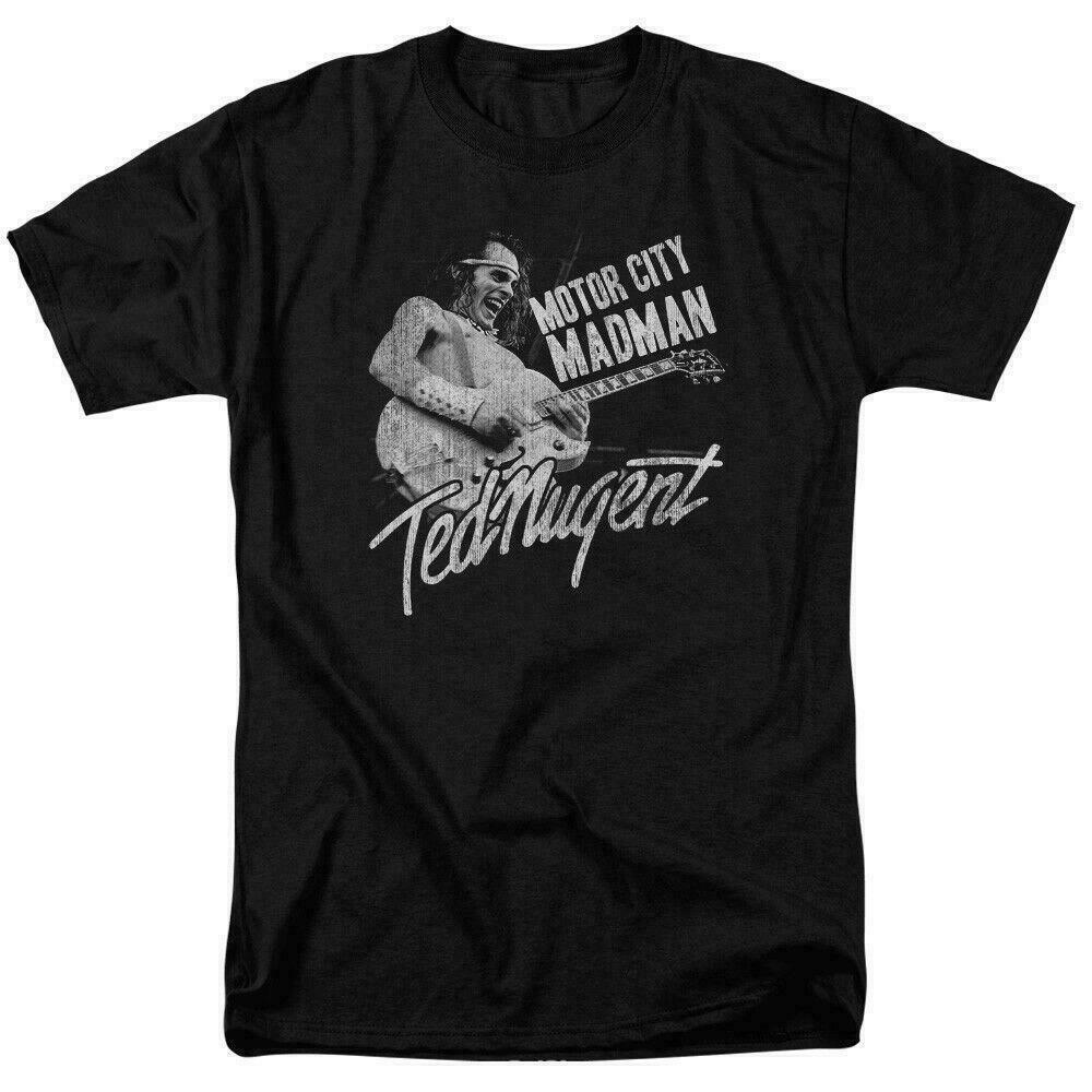 Ted Nugent Motor City Madman T Shirt Licensed Psychedelic Rock Hard Rock Black S