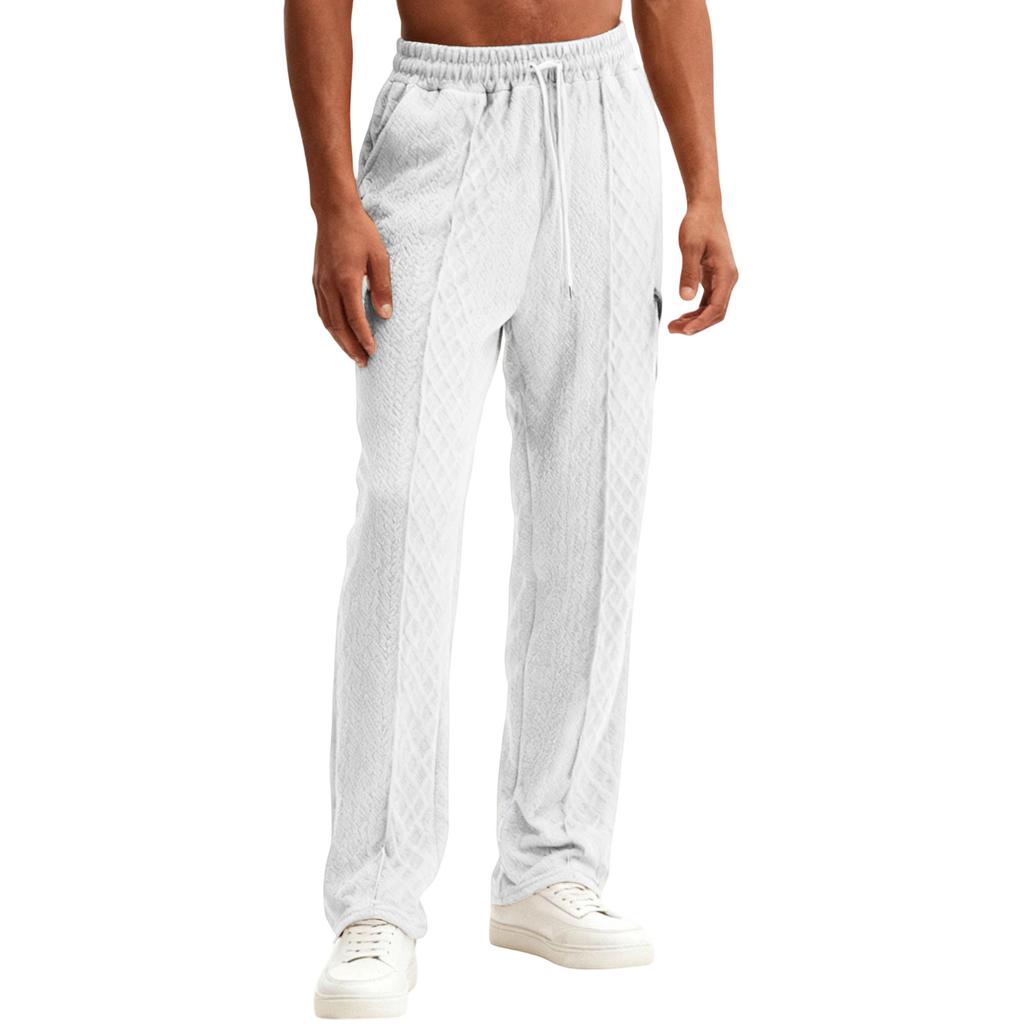 Men's Sports Leisure Solid Color Pull Rope Trousers