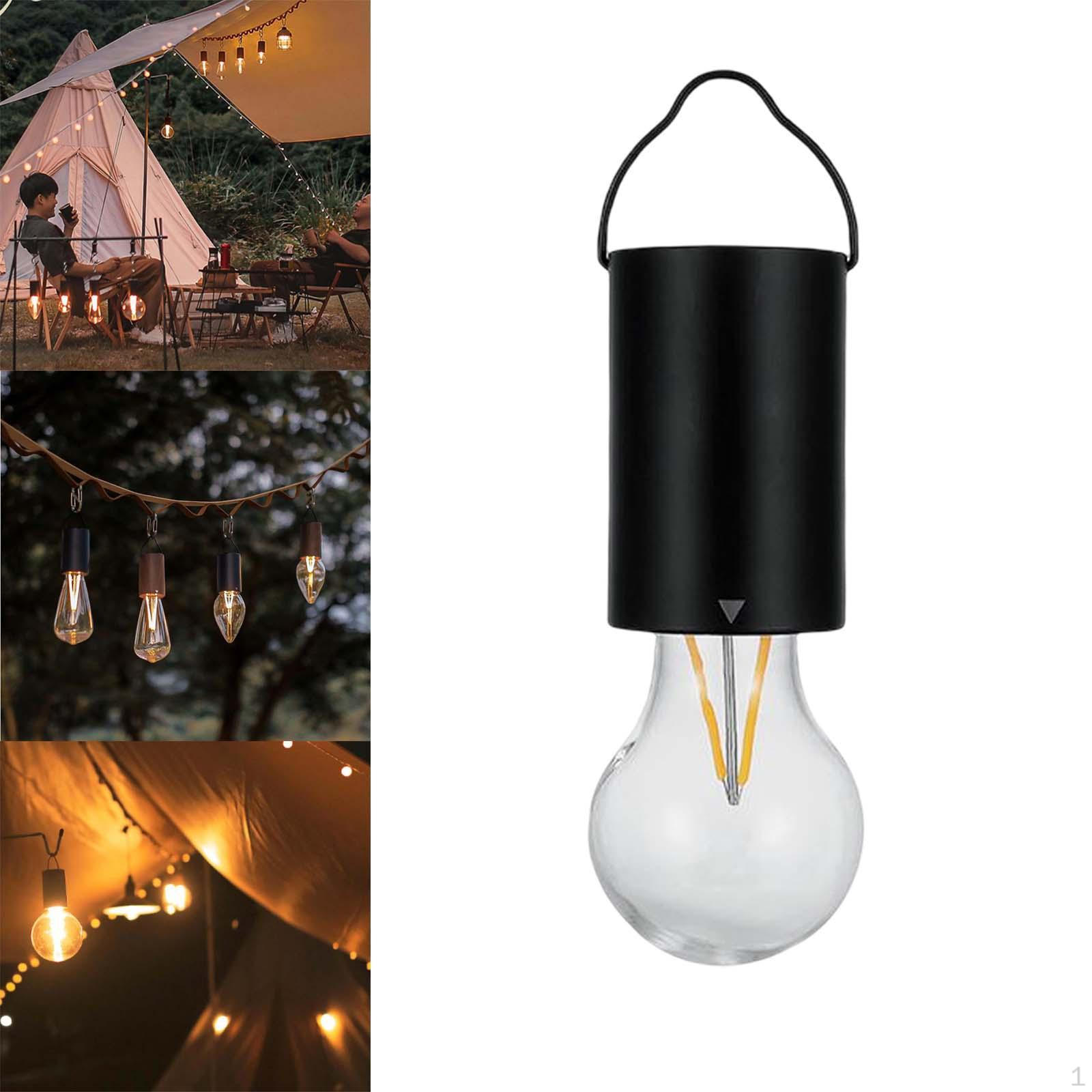 

Camping Lantern Powered Waterproof USB Rechargeable Hanging Portable with Hook Tent for Hiking, RV 17.5cmx5.5cm Black