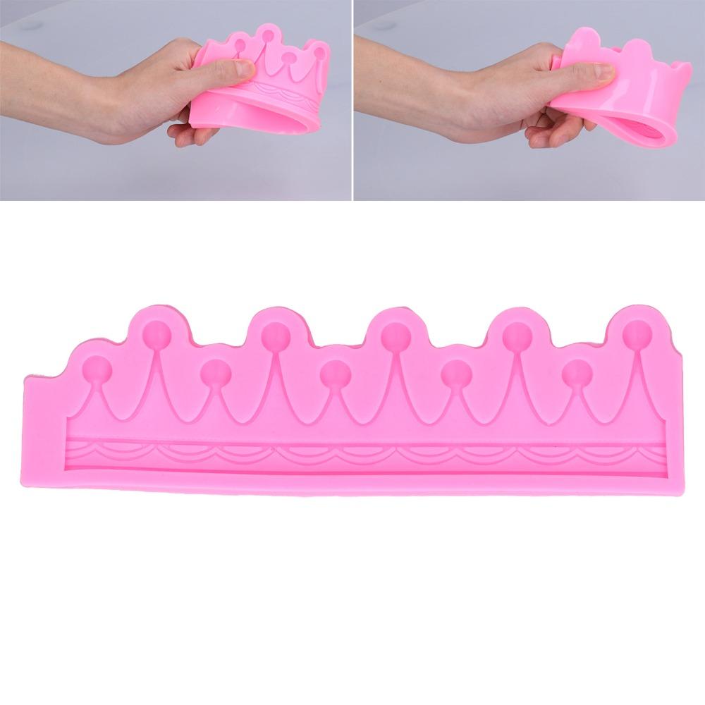 Silicone Crown Fondant Mold 3D Crown Flexible Crown Silicone Mold Non Stick Random Color Sugarcraft Mold Chocolate Candy