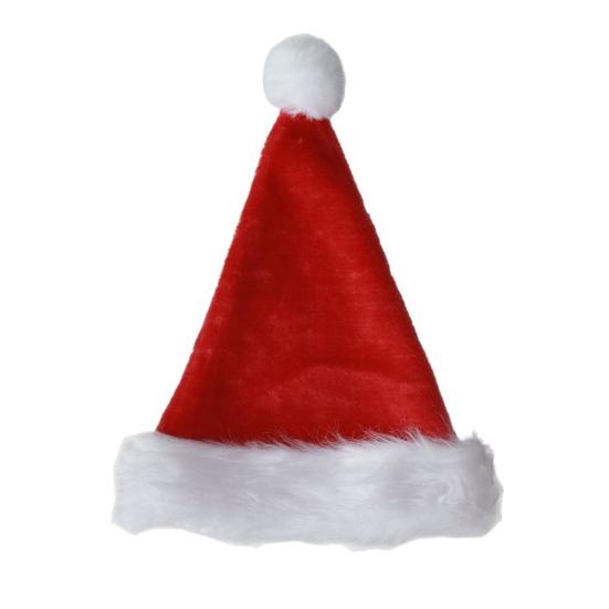 Christmas Santa Hat Kids Adult Santa Claus Plush Hat Women Men Unisex Red Velvet Fluffy Xmas Hat Holiday Party Costume Supplies