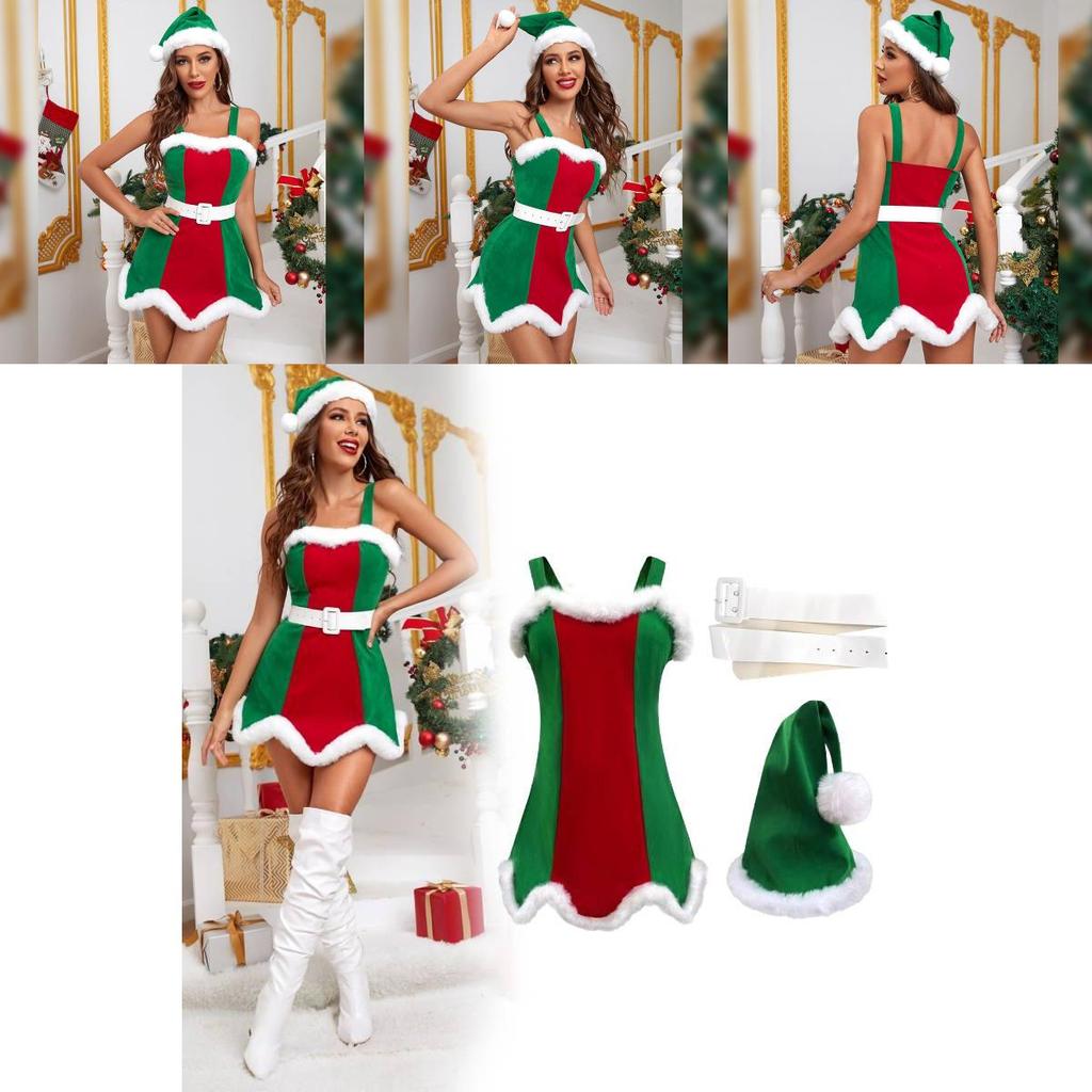 Festive Christmas Costume For Women With Polyester Fabric For Holiday Parties