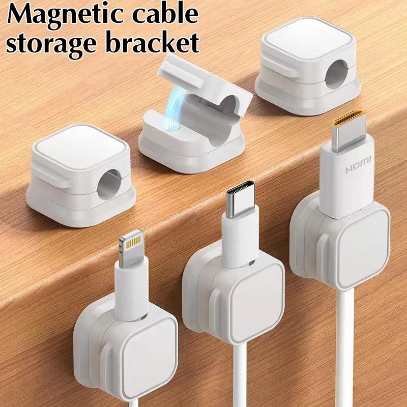 10Pcs Magnetic Cable Organizer Adhesive Phone Cable Clip Desktop Cord Wire Cable Holder For Office Desk Management