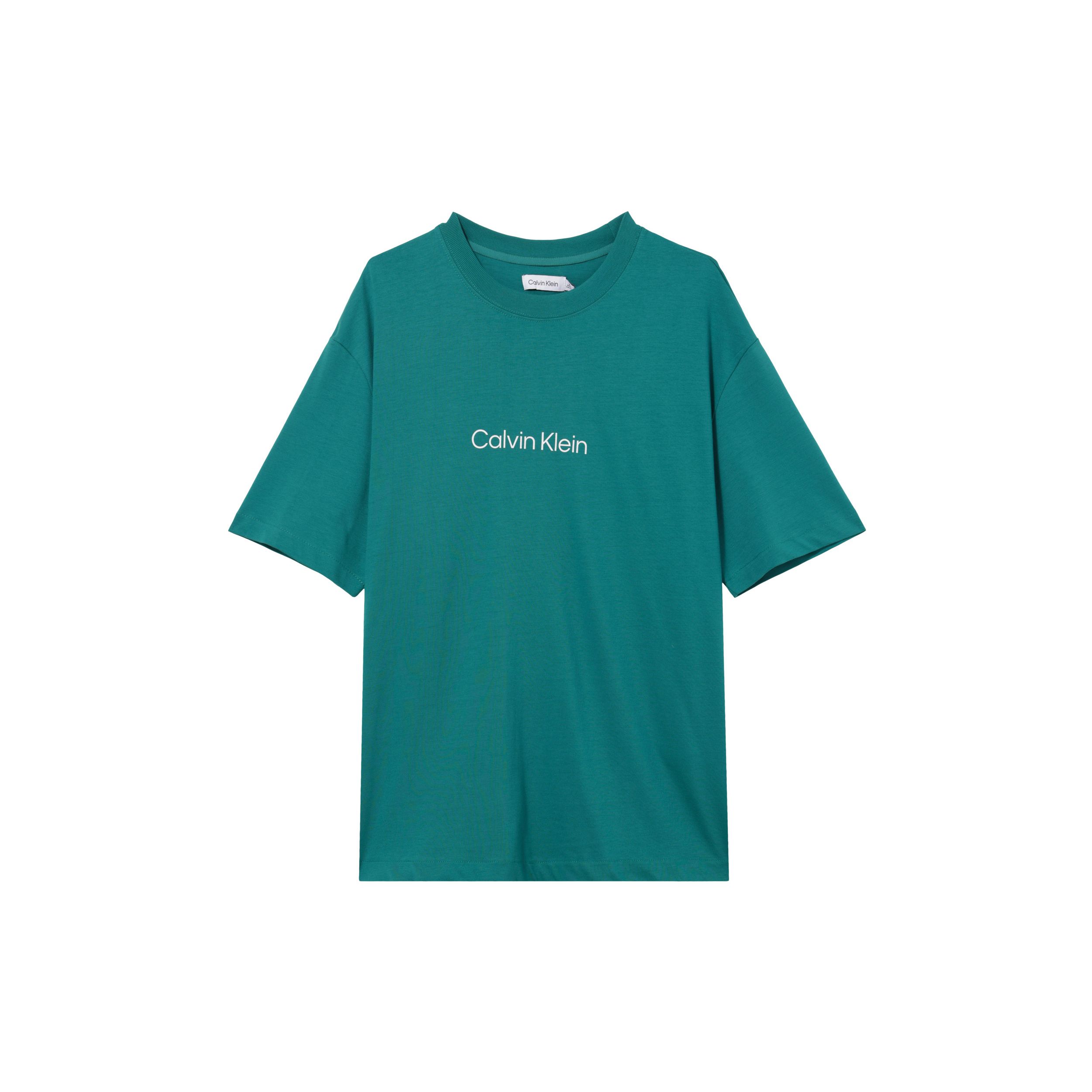 

Calvin Klein Повседневная свободная футболка с коротким рукавом и буквенным принтом, мужские топы, темно-синие, 40HM228-461