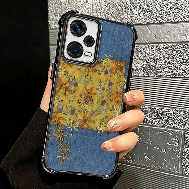 Retro Denim Pattern Soft Phone Case For Xiaomi Redmi Note 14 15 Pro Plus 13 12 11S 11T 5G 10 9S 9 Plating Anti-Fall Fundas
