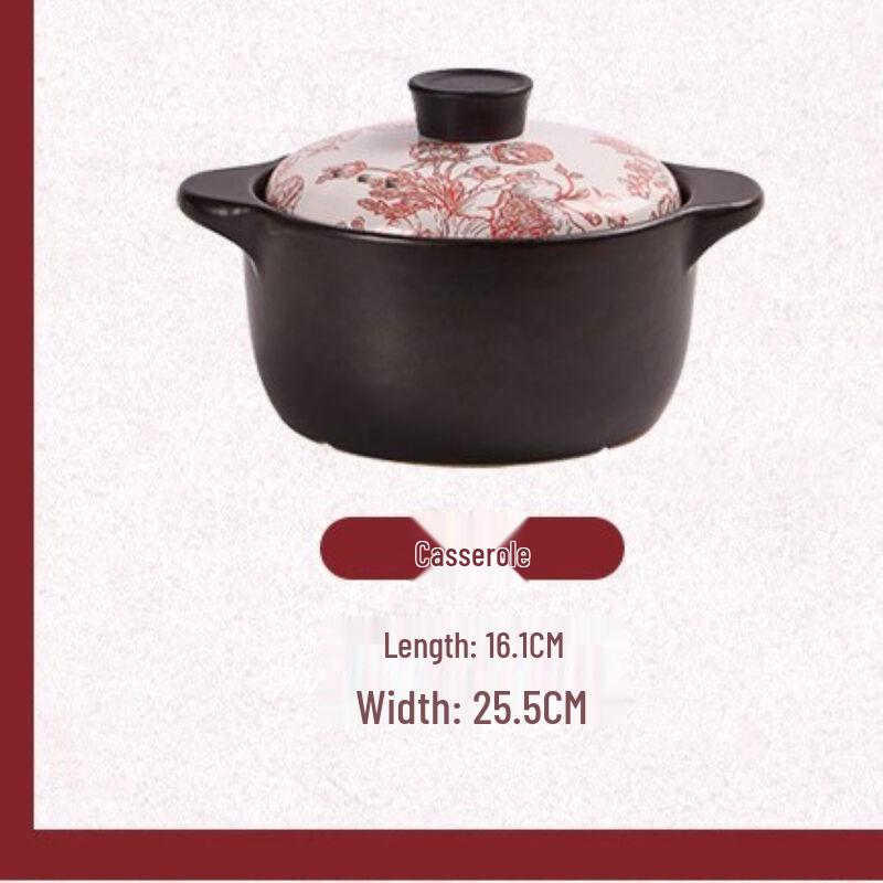 ZISIZ Rose Queen Ceramic Casserole Pot