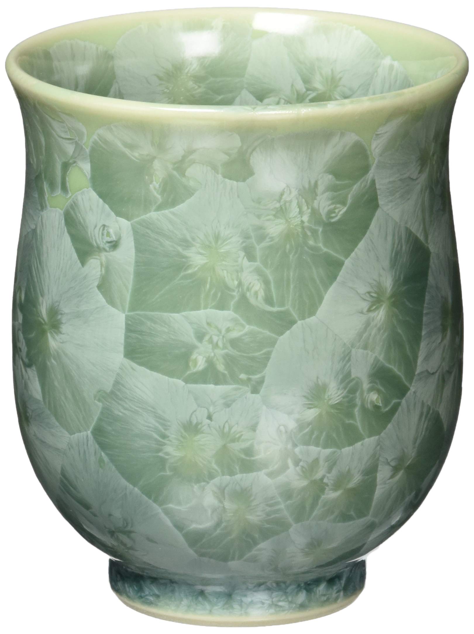 

Kyoto ware, Kiyomizu ware, Touan kiln, large teacup with flower crystal (green), Toua 170-01
