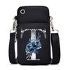 Blue Roses Alphabet Print Small Shoulder Bag 26 Letters Mini Crossbody Phone Bag for Women
