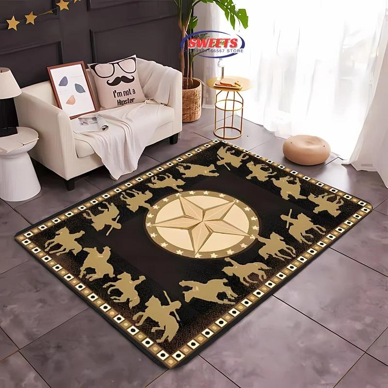 Vintage Star Carpet Mat Rug Home Decoration Classic Geometric Pattern Living Room Floor Mat Non-Slip Carpets for Living Room