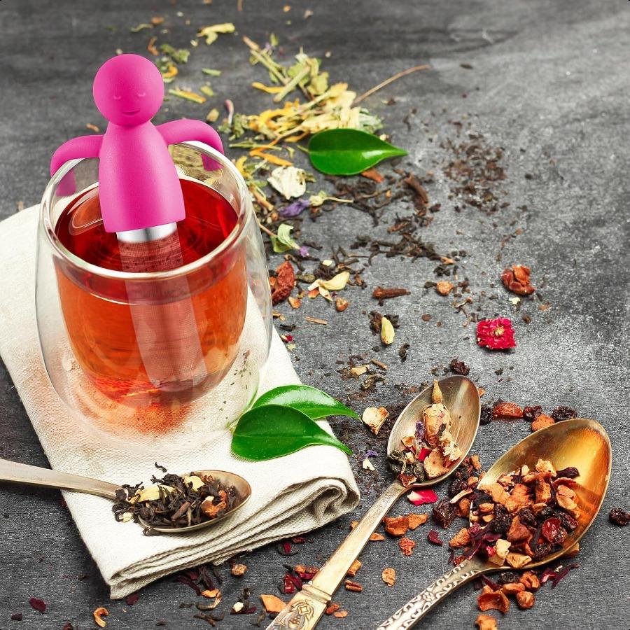 4 Pieces Tea Infuser for Loose Tea Cute Fine Mesh Tea Strainer Stainless Steel Tea Filter Ball Tea Diffuser Steeper for Teacups