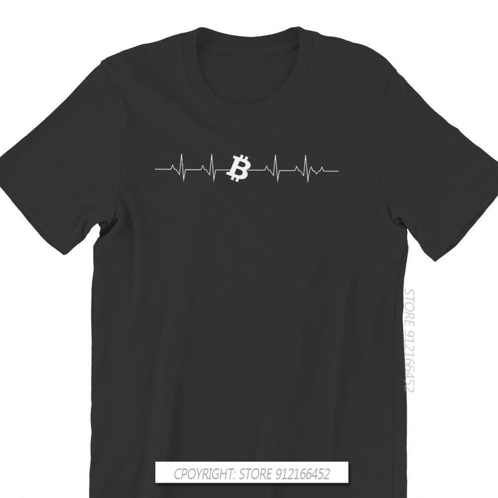 Bitcoin Sign Art Satoshi Nakamoto Heartbeat T Shirt Men Clothing Harajuku Fashion Tshirt Graphic