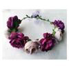 Mode Bohemia Girlang Rosblomma Krona Damhuvudband med Justerbart Band Flickor Blommig Krans Brud Halo Huvudprydnad
